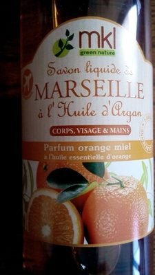 mkl, mkl green nature Savon liquide de Marseille à l’Huile d’Argan (parfum Orange Miel)
