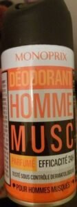 Monoprix Déodorant Homme Musc Parfumé 24H