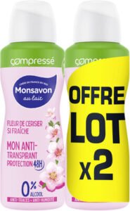 Monsavon Monsavon Anti-Transpirant Femme Spray Compressé Fleur De Cerisier 2x100ml