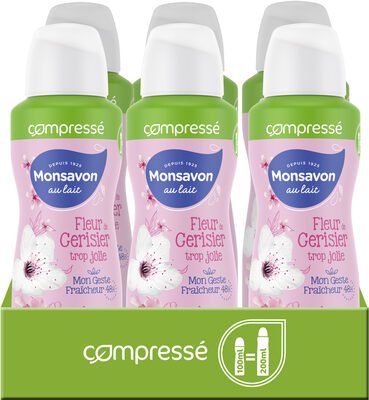 Monsavon Monsavon Déodorant Femme Spray Anti Transpirant Lait & Fleur Cerisier Lot 6X100ML(dont 2 Offerts)