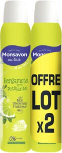 Monsavon Monsavon Déodorant Femme Spray Bergamote Très Pétillante 2x200ml
