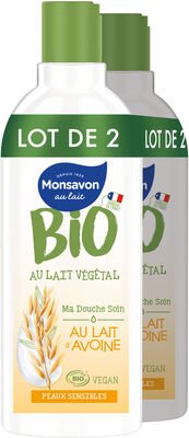 Monsavon Monsavon Gel Douche Bio Vegan Lait Avoine Lot 2 x 300ml
