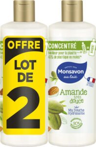 Monsavon Monsavon Gel Douche Femme Concentré Amande Très Douce Lot 2x100ml