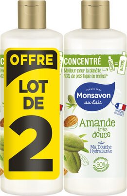 Monsavon Monsavon Gel Douche Femme Concentré Amande Très Douce Lot 2x100ml