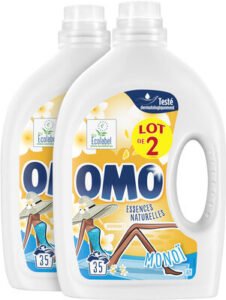 Omo Omo Lessive Liquide Monoï Lot 2×1.925L – 70 Lavages