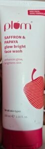 Plum Saffron & papaya glow bright face wash