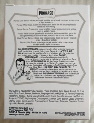 Proraso After Shave Balm (Sensitive Skin, with Green Tea and Oatmeal)