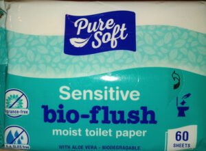 Pure Soft sensitive bio-flush moist toilet paper