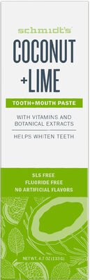 Schmidt’s Schmidt’s Dentifrice Noix de Coco + Citron Vert 133g