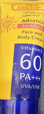 Skin Doctor Advance Sunblock. Face & Body cream