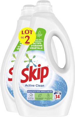 Skip Skip Lessive Liquide Active Clean Lot 2 x 1,7l – 68 Lavages