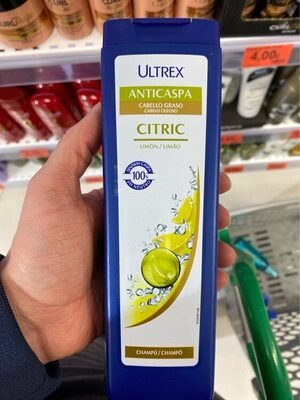 Ultrex,Unilever Champú cítrico anticaspa cabello graso