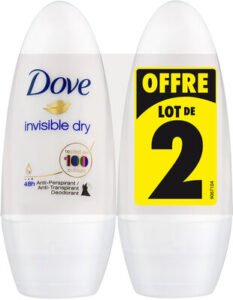 Unilever, Dove DOVE Déodorant Femme Anti-Transpirant Bille Invisible Dry Lot 2x50ml