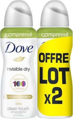 Unilever, Dove DOVE Déodorant Femme Anti-Transpirant Spray Compressé Invisible Dry 2x100ml