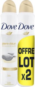 Unilever, Dove DOVE Déodorant Femme Spray Pierre d’Alun et Beurre de Karité 2x200ml