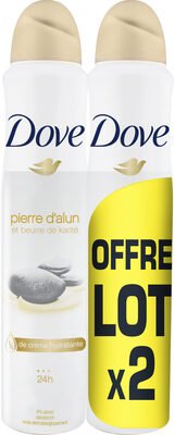 Unilever, Dove DOVE Déodorant Femme Spray Pierre d’Alun et Beurre de Karité 2x200ml