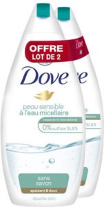 Unilever, Dove Dove Gel Douche Eau Micellaire Peau Sensible 400ml Lot de 2
