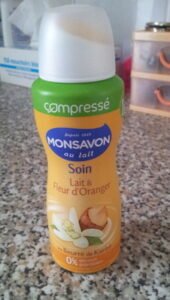 Unilever, MONSAVON Soin Lait & Fleur d’Oranger au beurre de Karité – 0% alcool, 0% paraben – MONSAVON – compressé