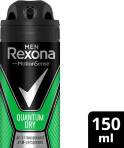 Unilever, Rexona, For Men Rexona Déodorant Homme Spray Quantum Dry 150ml