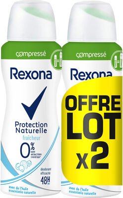 Unilever, Rexona REXONA 0% Compressé Déodorant Femme Compressé Spray Protection Naturelle Fraîcheur Lot 2x100ml