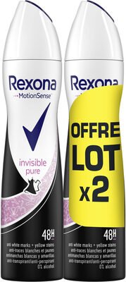 Unilever, Rexona Rexona Déodorant Femme Spray Anti-Transpirant Invisible Pure 2x200ml