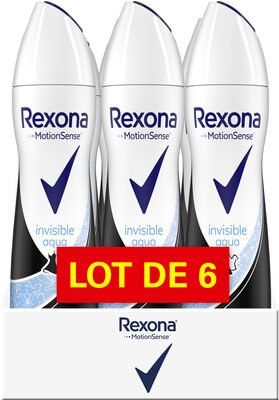 Unilever, Rexona Rexona Déodorant Femme Spray Anti-Transpirant Invisible Aqua 6x200ml