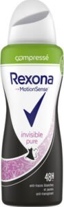 Unilever, Rexona Rexona Déodorant Femme Spray Anti-Transpirant Compressé Invisible Pure 100ml