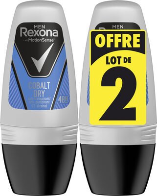 Unilever, Rexona REXONA Men Anti-Transpirant Cobalt Dry Bille Lot 2x50ml