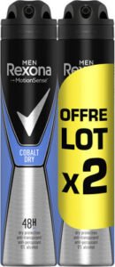 Unilever, Rexona REXONA Men Anti-Transpirant Cobalt Dry Spray Lot 2x200ml