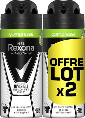 Unilever, Rexona REXONA Men Anti-Transpirant Invisible Black White Compressé Lot 2x100ml