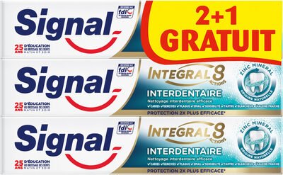 Unilever, Signal, Integral 8 Signal Integral 8 Dentifrice Interdentaire 75ml Lot de 3(2+1 Offert)