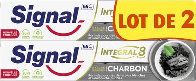 Unilever, Signal, Integral 8 Signal Integral 8 Dentifrice Nature Elements Blancheur & Détox 2x75ml