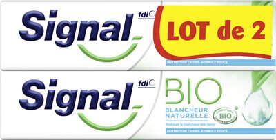 Unilever, Signal Signal Dentifrice Bio Blancheur Naturelle 2x75ml