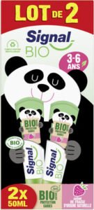Unilever, Signal Signal Dentifrice Bio Enfants 3-6 ans Fraise 2x50ml