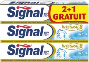 Unilever, Signal Signal Dentifrice Integral 8 White 75ml Lot de 3(2+1 Gratuit)