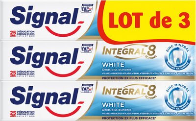 Unilever, Signal Signal Dentifrice Integral 8 White 75ml Lot de 3