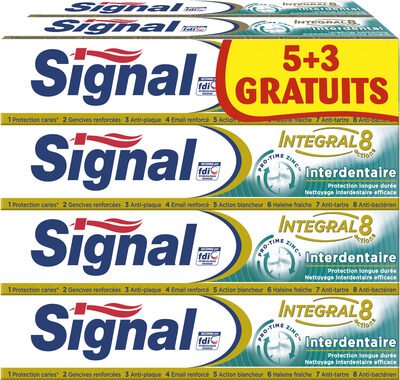 Unilever, Signal Signal Dentifrice Interdentaire 75ml Lot de 8(5+3 Gratuits)