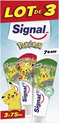 Unilever, Signal Signal Dentifrice Junior Pokémon 7+ Ans Menthe Douce 3x75ml