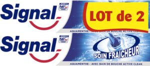 Unilever, Signal Signal Dentifrice Soin Fraîcheur Aquamenthe 2x75ml