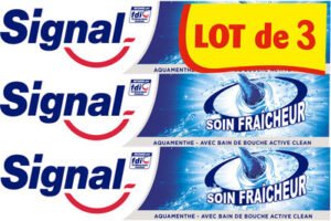 Unilever, Signal Signal Dentifrice Soin Fraîcheur Aquamenthe 3x75ml