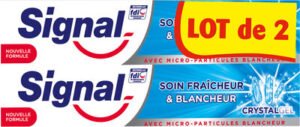 Unilever, Signal Signal Dentifrice Soin Fraîcheur & Blancheur Crystal Gel 2x75ml
