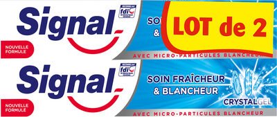 Unilever, Signal Signal Dentifrice Soin Fraîcheur & Blancheur Crystal Gel 2x75ml
