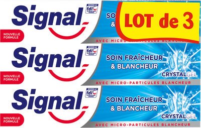 Unilever, Signal Signal Dentifrice Soin Fraîcheur & Blancheur Crystal Gel 3x75ml