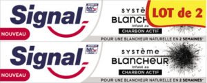 Unilever, Signal Signal Dentifrice Système Blancheur Charbon Actif 2x75ml