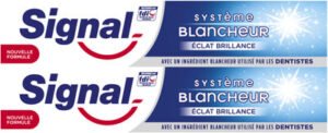 Unilever, Signal Signal Dentifrice Système Blancheur Éclat Brillance 2x75ml