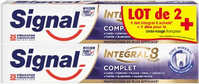 Unilever, Signal Signal Intégral 8 Dentifrice Complet Tube Lot 2x75ml