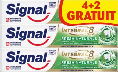 Unilever, Signal Signal Integral 8 Dentifrice Fresh Naturals Tube 75ml(4+2 Offerts)