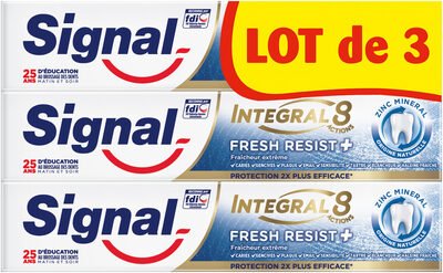 Unilever, Signal Signal Integral 8 Dentifrice Fresh Resist Plus Tube Lot 3 x 75ml