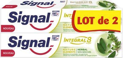 Unilever, Signal Signal Integral 8 Dentifrice Nature Elements Soin Gencives 2x75ml