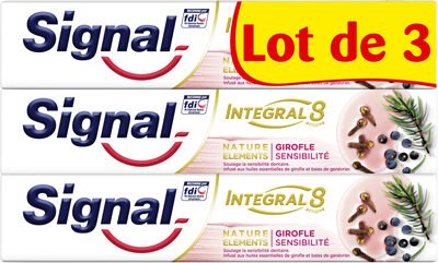 Unilever, Signal Signal Integral 8 Dentifrice Nature Elements Girofle Sensibilité 3x75ml